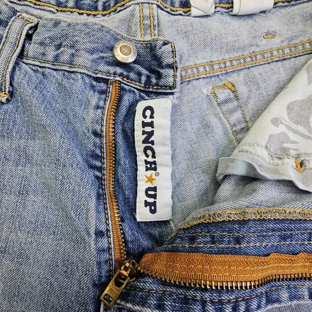 Cinch Mens MB92834003 Straight Leg Blue Denim Jeans 34x38 Medium Wash Cowboy - Picture 10 of 16